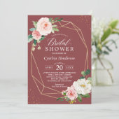 Trendy Romantic Cinnamon Roos Floral Vrijgezellenf Kaart (Staand voorkant)