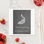 Trendy Romantic  peafowl bruiloft Servetten (Insitu)