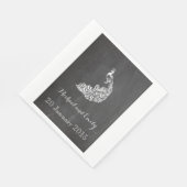 Trendy Romantic  peafowl bruiloft Servetten (Hoek)