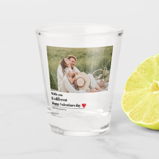 Trendy Romantic Quote | Valentijnse beste cadeautj Shot Glas (Voorkant)