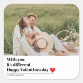 Trendy Romantic Quote | Valentijnse beste cadeautj Vierkante Sticker (Voorkant)