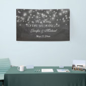 Trendy romantic sparkles chalkboard bruiloft spandoek (Beurs)