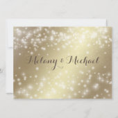 Trendy romantic sparkles golden look bruiloft kaart (Achterkant)