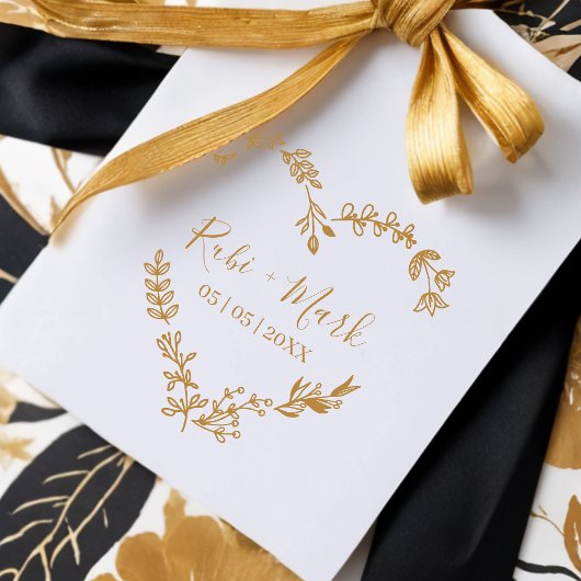 Trendy Romantic Wildbloemen Twigs Heart Wedding Rubberstempel