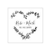 Trendy Romantic Wildbloemen Twigs Heart Wedding Rubberstempel (Afrduk)