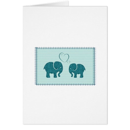 Trendy romantische olifanten in liefdesverband (Voorkant)