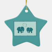 Trendy romantische olifanten in liefdesverband keramisch ornament (Achterkant)