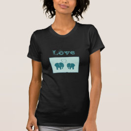 Trendy romantische olifanten in liefdesverband t-shirt