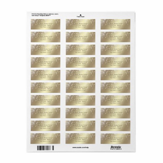 Trendy romantische, stijlvolle gouden look etiket (Full Sheet)