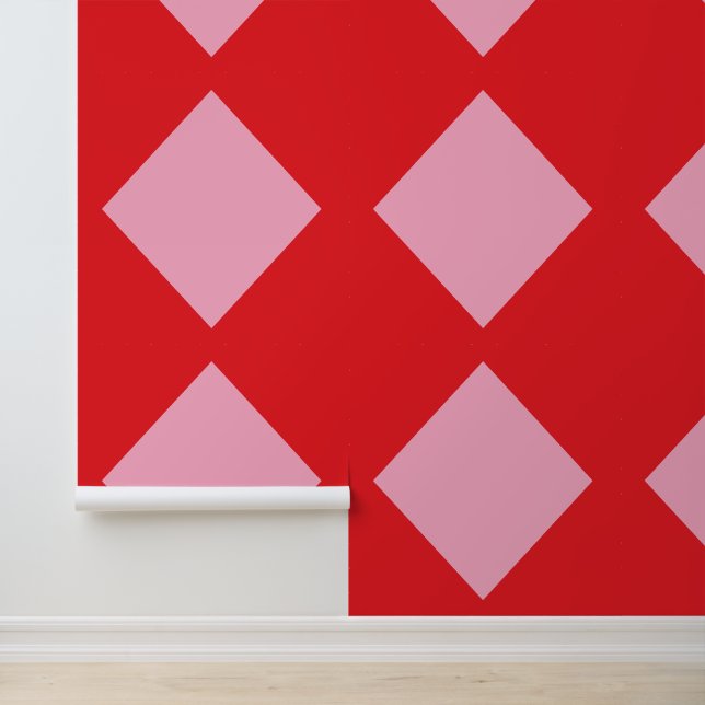 Trendy Rood Behang (Applicatie)