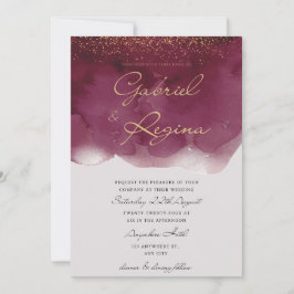 Trendy rood elegant | waterverf Classic Invitation Kaart