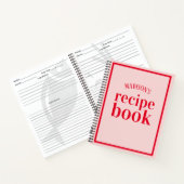 Trendy Rood en Blush Vrijgezellenfeest Recept Notitieboek (Binnen)