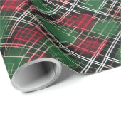 Trendy rood en groen kerstplakpatroon cadeaupapier (Rol Hoek)