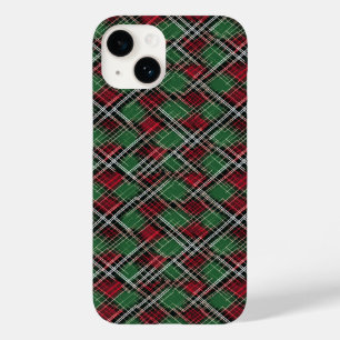 Trendy rood en groen kerstplakpatroon Case-Mate iPhone 14 hoesje