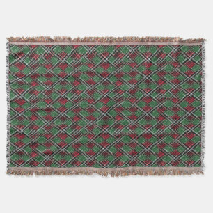 Trendy rood en groen kerstplakpatroon deken