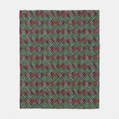 Trendy rood en groen kerstplakpatroon fleece deken (Voorkant)