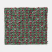 Trendy rood en groen kerstplakpatroon fleece deken (Voorkant (Horizontaal))