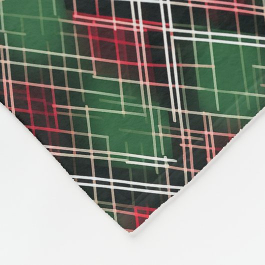 Trendy rood en groen kerstplakpatroon fleece deken (Hoek)