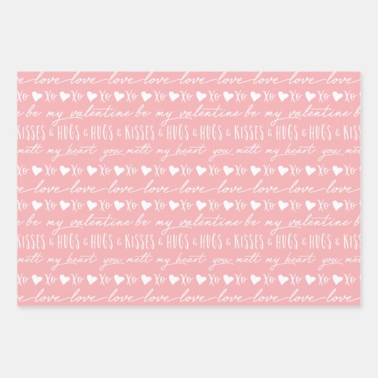 Trendy rood en roze kalligrafie zijn mijn Valentij Inpakpapier Vel (Voorkant 2)