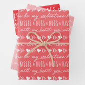 Trendy rood en roze kalligrafie zijn mijn Valentij Inpakpapier Vel (In situ)