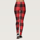 Trendy rood en zwart geplakt Leggings (Achterkant)