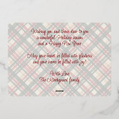 Trendy rood groen geplakt Waterverf patroon en gou Folie Feestdagenkaart (Achterkant)