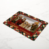 Trendy rood groen geplakt Waterverf patroon en gou Folie Feestdagenkaart (Gedraaid)