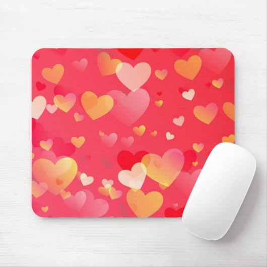 Trendy rood hart patroon muismat (Met muis)