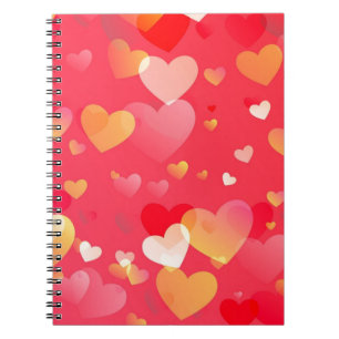 Trendy rood hart patroon notitieboek