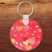 Trendy rood hart patroon sleutelhanger (Voorkant)
