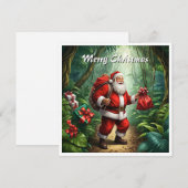 Trendy rood Oerwoud Grappig Kerst Niet-Foto Feestdagenkaart (Voorkant / Achterkant)