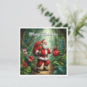 Trendy rood Oerwoud Grappig Kerst Niet-Foto Feestdagenkaart (Staand voorkant)