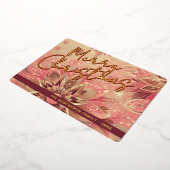 Trendy Rood Roze Abstract Sneeuwvlok Floral Art Go Folie Feestdagenkaart (Gedraaid)