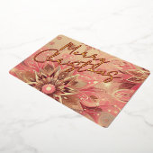 Trendy Rood Roze Abstract Sneeuwvlok Floral Art Go Folie Feestdagenkaart (Gedraaid)