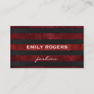Trendy Rood Vintage / Stijlvol Leer Patroon Visitekaartje