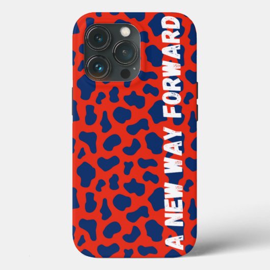 Trendy Rood Wit Blauw Dier Print Stoer Hoesje (Achterkant)