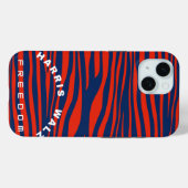 Trendy Rood Wit Blauw Dier Print Stoer Hoesje (Achterkant (horizontaal))