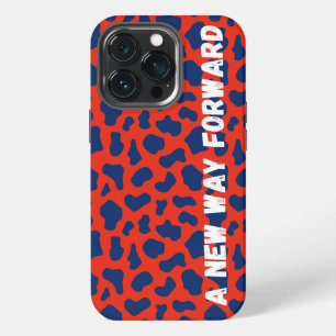Trendy Rood Wit Blauw Dier Print Stoer Hoesje iPhone 13 Pro Hoesje
