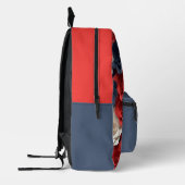 Trendy Rood Wit Blauw Rozen Custom Name Bedrukte Rugzak (Links)