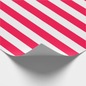 Trendy Rood Wit Streep Classic Kerst Sjabloon Cadeaupapier (Hoek)