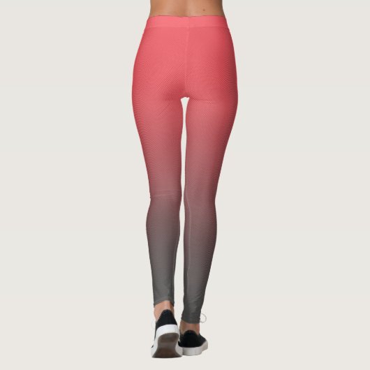 Trendy rood zwart verloop leggings (Achterkant)