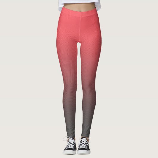 Trendy rood zwart verloop leggings (Voorkant)