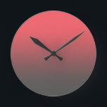 Trendy rood zwart verloop ronde klok<br><div class="desc">Ga voor een eenvoudige roze en grijze look,  of gebruik deze achtergrond om uw eigen items aan te passen met tekst of extra afbeeldingen! Heeft een roze tot grijze ombre kleur vervagen.</div>