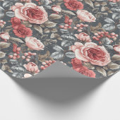 Trendy roos bloem wilde bloem verpakkings papier (Hoek)