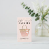 Trendy roos glitter bag mode blogger visitekaartje (Staand voorkant)