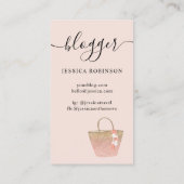 Trendy roos glitter bag mode blogger visitekaartje (Achterkant)