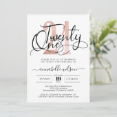 Trendy Roos Gold 21ste verjaardagsfeestje Kaart (Staand voorkant)