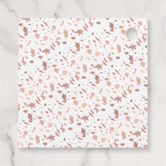 Trendy Roos Gold 2 Foto bewaart de datumgunstlabel Bedankjes Labels (Achterkant)