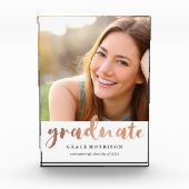 Trendy Roos Gold Afstuderen Fotoblokken (Voorkant)