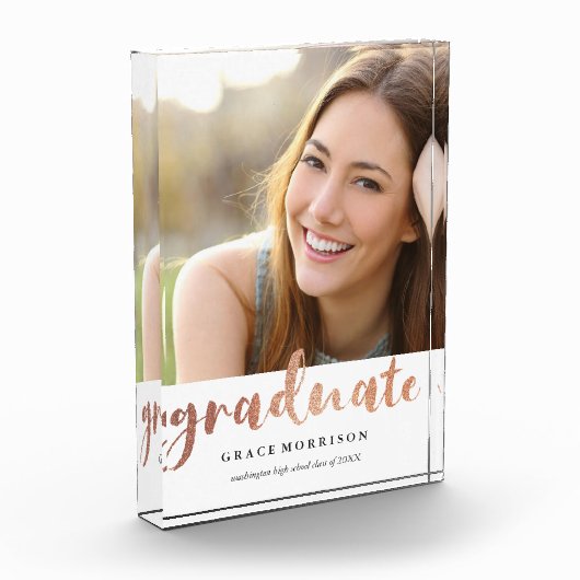 Trendy Roos Gold Afstuderen Fotoblokken (Links)